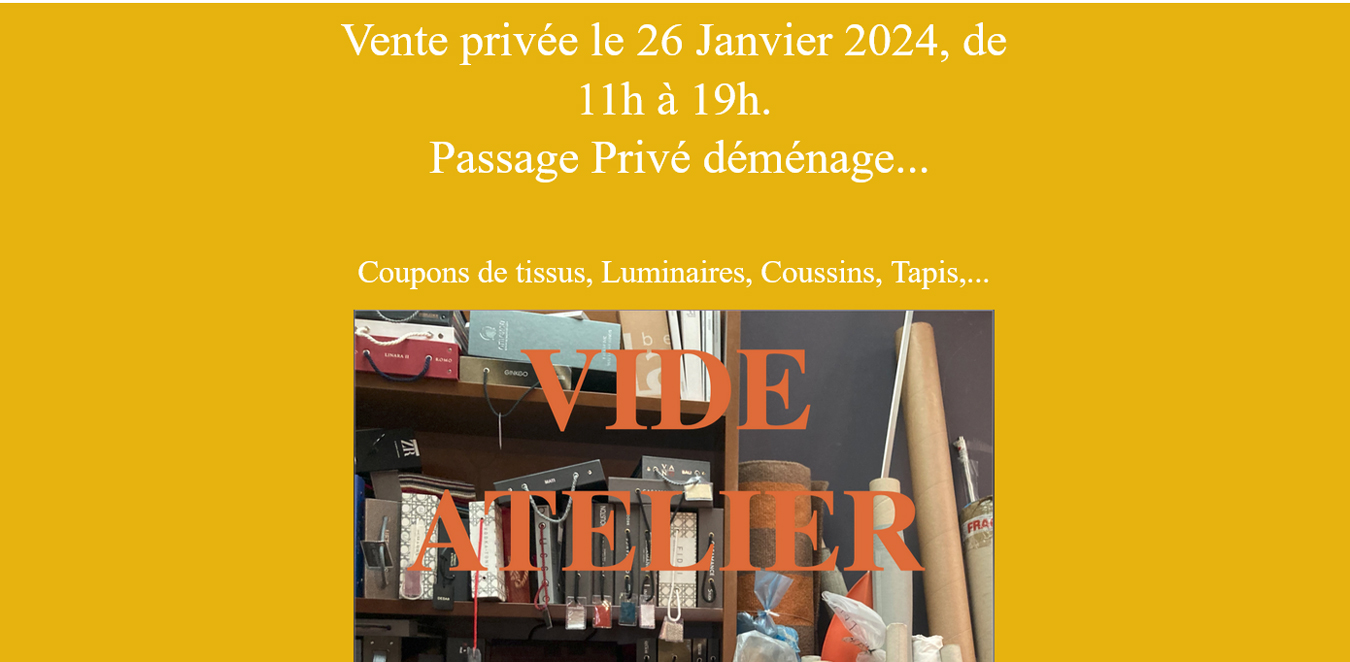 Passage Privé Decoration - changement d'adresse fevrier 2024